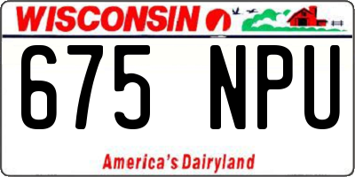 WI license plate 675NPU