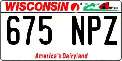 WI license plate 675NPZ