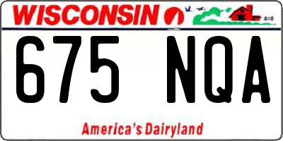 WI license plate 675NQA