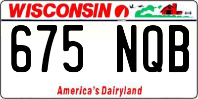 WI license plate 675NQB