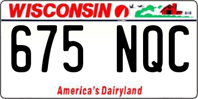 WI license plate 675NQC