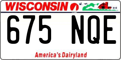 WI license plate 675NQE