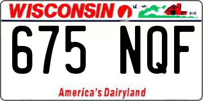 WI license plate 675NQF