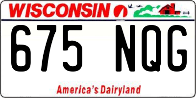 WI license plate 675NQG