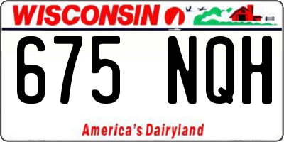 WI license plate 675NQH
