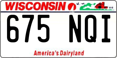 WI license plate 675NQI