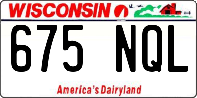 WI license plate 675NQL