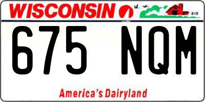 WI license plate 675NQM