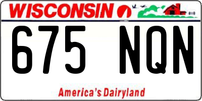 WI license plate 675NQN