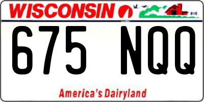 WI license plate 675NQQ