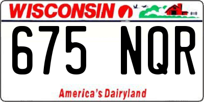 WI license plate 675NQR