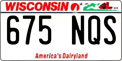 WI license plate 675NQS