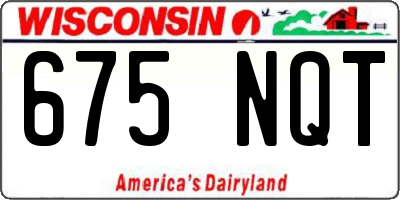 WI license plate 675NQT