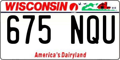 WI license plate 675NQU
