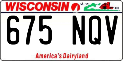 WI license plate 675NQV