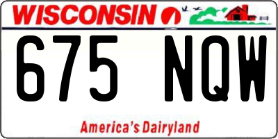 WI license plate 675NQW