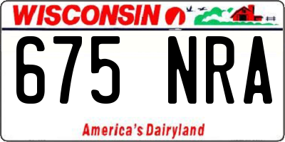 WI license plate 675NRA