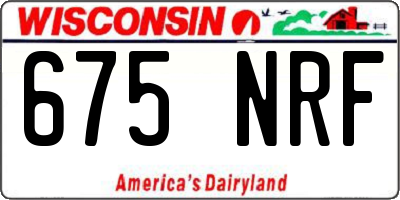 WI license plate 675NRF
