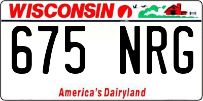 WI license plate 675NRG