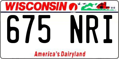 WI license plate 675NRI