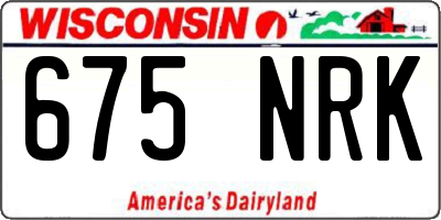 WI license plate 675NRK