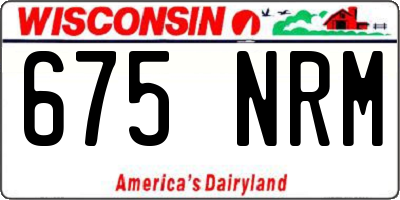 WI license plate 675NRM