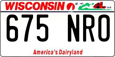 WI license plate 675NRO