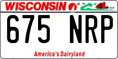 WI license plate 675NRP