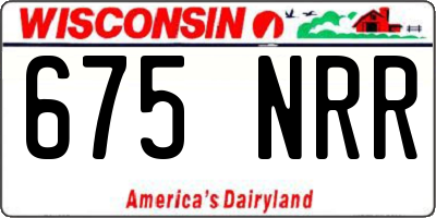 WI license plate 675NRR