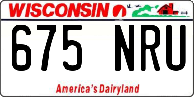 WI license plate 675NRU