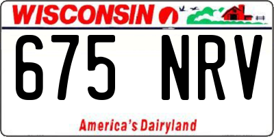 WI license plate 675NRV