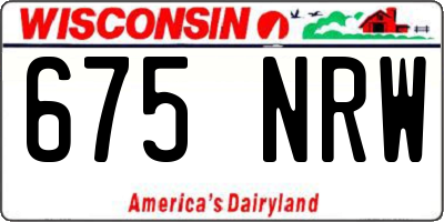 WI license plate 675NRW