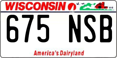 WI license plate 675NSB