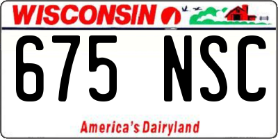 WI license plate 675NSC