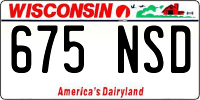 WI license plate 675NSD