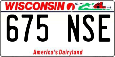 WI license plate 675NSE