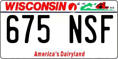 WI license plate 675NSF