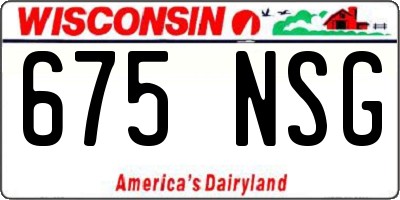 WI license plate 675NSG