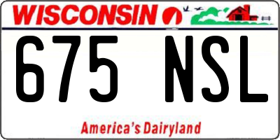 WI license plate 675NSL