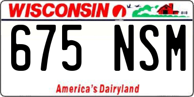 WI license plate 675NSM