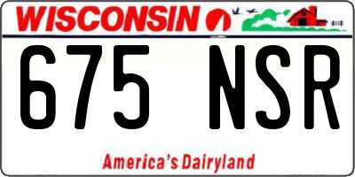 WI license plate 675NSR