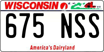 WI license plate 675NSS