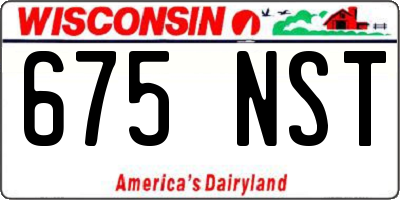 WI license plate 675NST