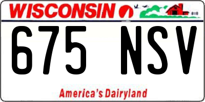 WI license plate 675NSV