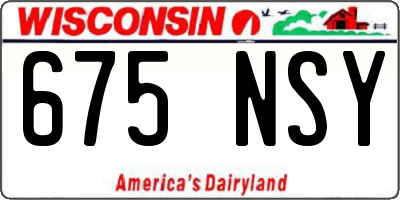 WI license plate 675NSY