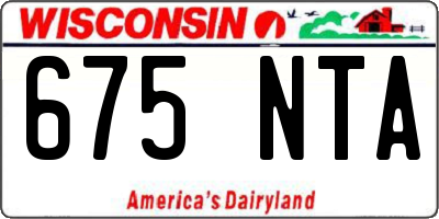 WI license plate 675NTA
