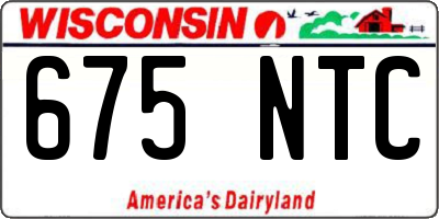 WI license plate 675NTC