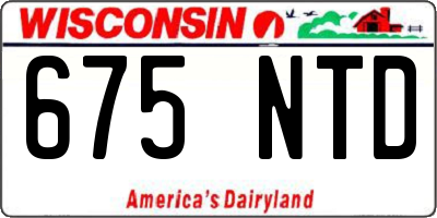 WI license plate 675NTD
