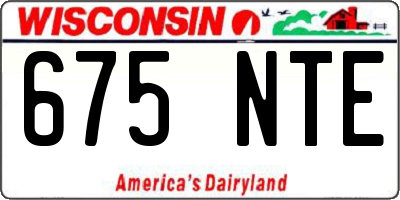 WI license plate 675NTE