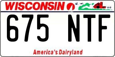 WI license plate 675NTF